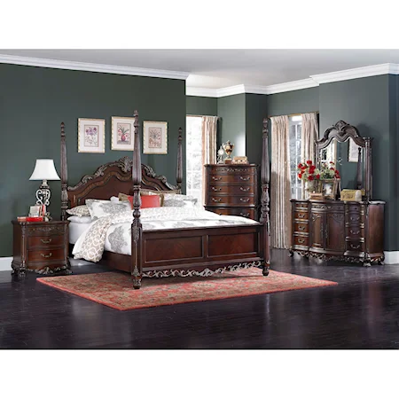 Traditional King Bedroom Group with Poster Bed